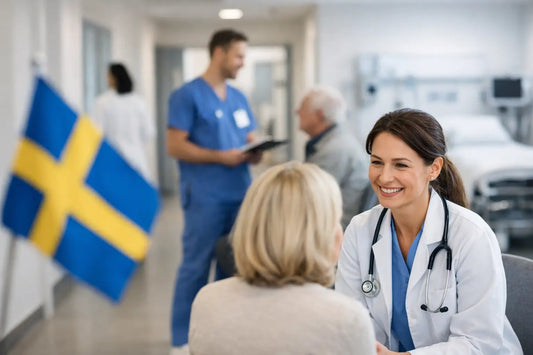 Så fungerar svensk sjukvård för dig i Sverige